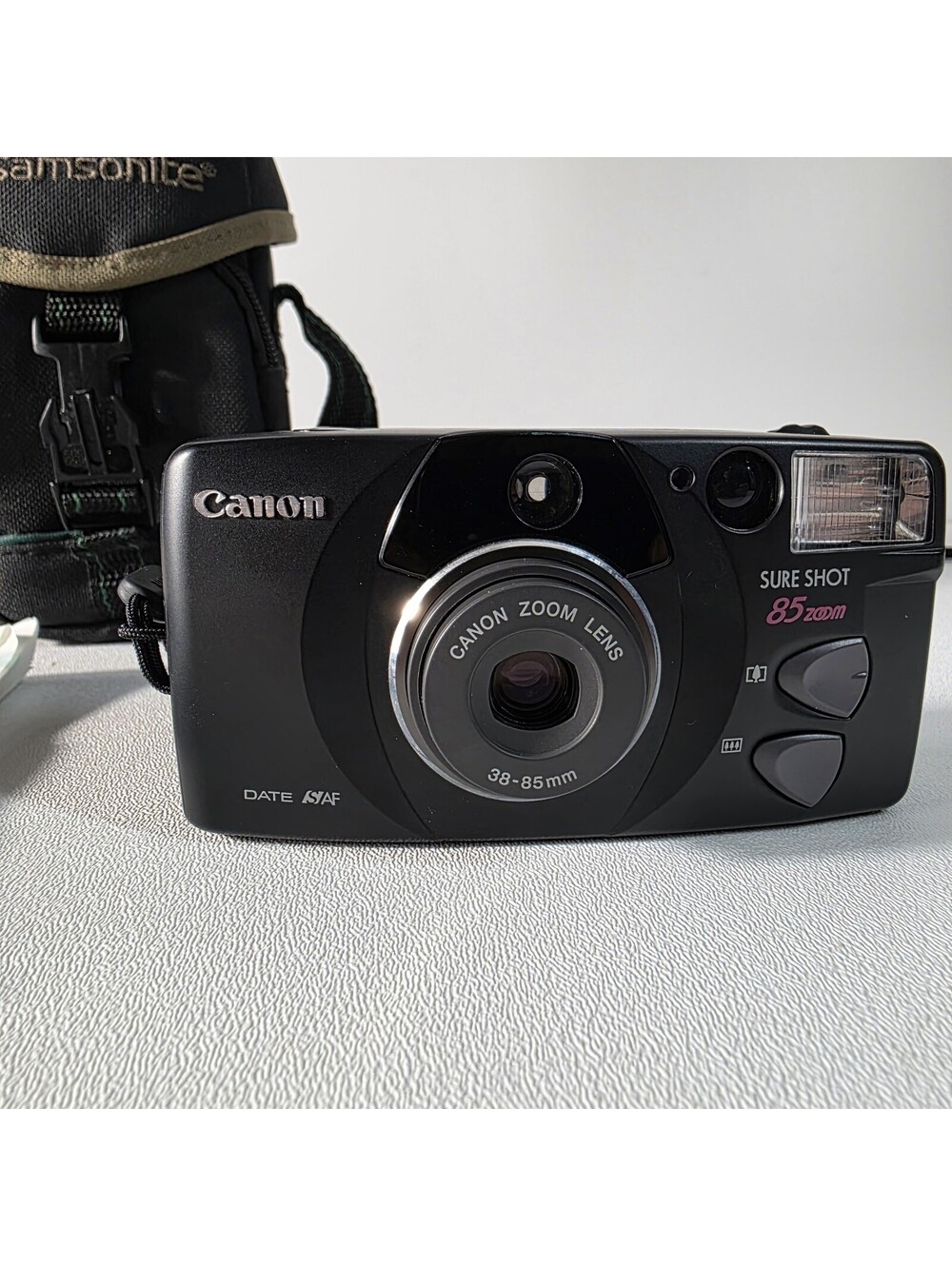 Canon Sure Shot 85 Zoom Date 35mm Film Camera 38-85mm Lens Black AF